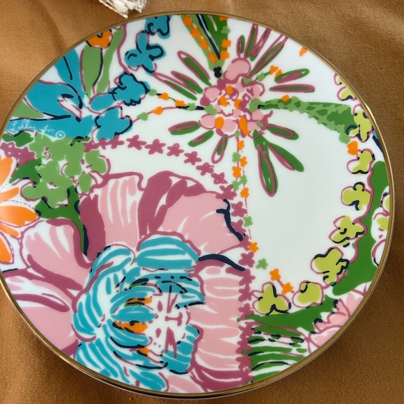 🌸 Lilly Pulitzer set of 4 colorful porcelain china 7” mini plates spring EUC - Picture 3 of 9